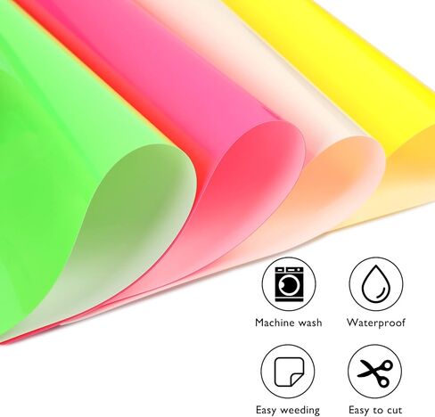 Souarts 4 ورقات ثلاثية الأبعاد من الفينيل النقل الحراري HTV يتوهج في الظلام HTV فينيل مضيء HTV 10 × 12 بوصة حديد على الفينيل للقمصان in Kuwait