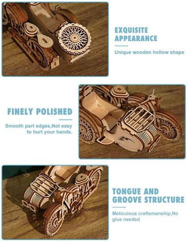 LEORTE 81 قطعة ألغاز خشبية ثلاثية الأبعاد للبالغين والأطفال، مجموعة نماذج الصور المقطوعة ثلاثية الأبعاد لصنع السجل/القطع بالليزر/لا تحتاج إلى غراء أو مفك براغي، لعبة إبداعية ذاتية الصنع للأطفال من 6+ أولاد وبنات in Kuwait