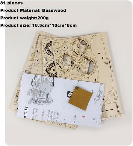LEORTE 81 قطعة ألغاز خشبية ثلاثية الأبعاد للبالغين والأطفال، مجموعة نماذج الصور المقطوعة ثلاثية الأبعاد لصنع السجل/القطع بالليزر/لا تحتاج إلى غراء أو مفك براغي، لعبة إبداعية ذاتية الصنع للأطفال من 6+ أولاد وبنات in Kuwait