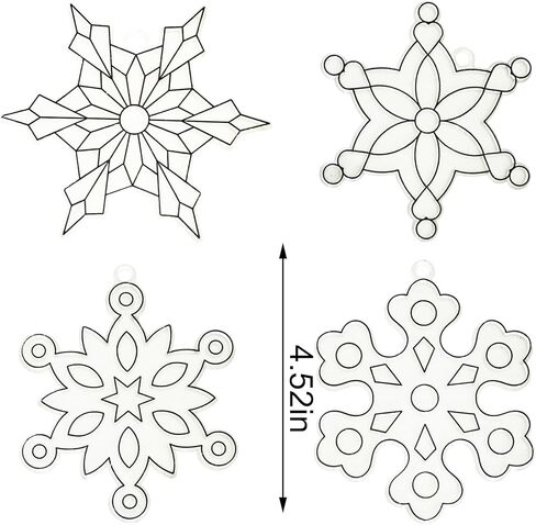 mlolm 24 مجموعات ندفة الثلج suncatchers عيد الميلاد الشتاء الحرف مجموعات diy نافذة الطلاء الفن suncatchers الزينة الشمس الماسك مجموعات للأطفال عطلة الأنشطة المنزلية الموسمية الفصول الدراسية in Kuwait
