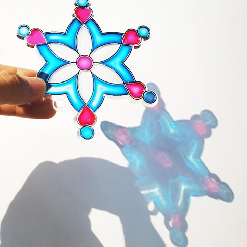 mlolm 24 مجموعات ندفة الثلج suncatchers عيد الميلاد الشتاء الحرف مجموعات diy نافذة الطلاء الفن suncatchers الزينة الشمس الماسك مجموعات للأطفال عطلة الأنشطة المنزلية الموسمية الفصول الدراسية in Kuwait