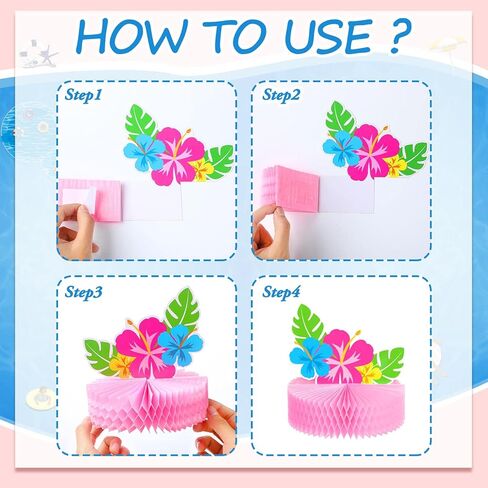 9 Pcs Summer Pool Honeycomb Centerpieces Pool Party Decorations Beach Party Supplies 3D Double Side Watermelon Honeycomb Flamingo Paper Signs for Baby Shower Hawaiian Luau Party Supplies in Saudi Arabia