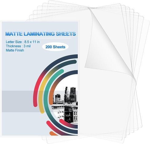 Geyoga 100 Sheets Matte Laminating Sheets Holds 8.5 x 11 in, Matte Thermal Laminating Pouches (3 Mil), 9 x 11-1/2-inch Matte Letter Size Laminating Sheets Ultra Clear with Matte Finish in Kuwait
