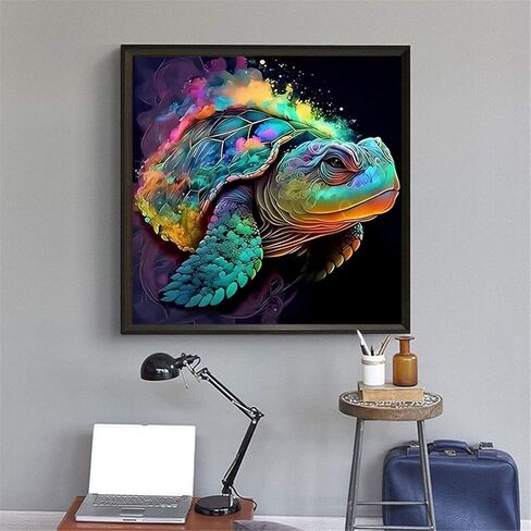 BOHUAYI 5D DIY الماس اللوحة بالأرقام للبالغين المبتدئين، DIY الحفر الكامل الماس النقاط لوحات صورة الفنون الحرفية للمنزل جدار الفن ديكور هدايا عيد الميلاد عيد الهالوين 11.8 × 11.8 بوصة (سلحفاة البحر) in Kuwait