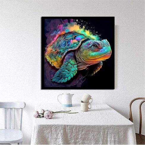 BOHUAYI 5D DIY الماس اللوحة بالأرقام للبالغين المبتدئين، DIY الحفر الكامل الماس النقاط لوحات صورة الفنون الحرفية للمنزل جدار الفن ديكور هدايا عيد الميلاد عيد الهالوين 11.8 × 11.8 بوصة (سلحفاة البحر) in Kuwait