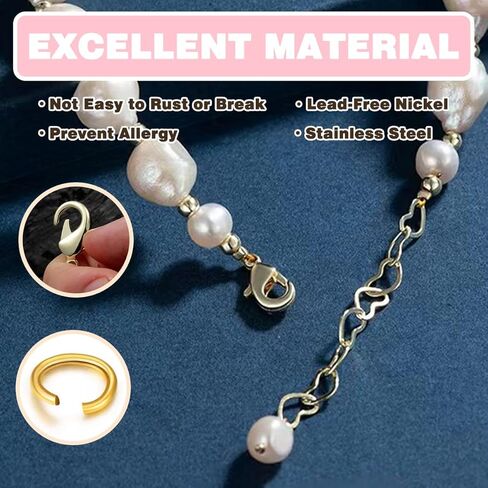 240PCS Gold Lobster Clasps for Jewelry Making, Lobster Claw Clasps with Open Rings for Bracelet Necklace (Clasp 12mm, Ring 5mm) in Kuwait