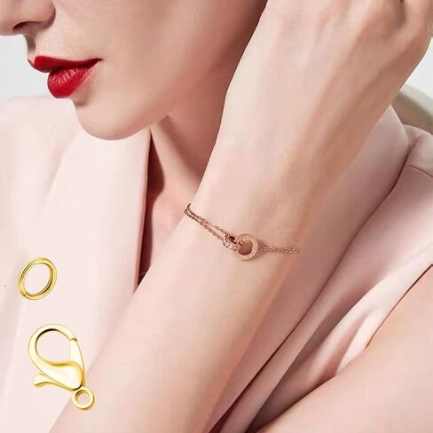 240PCS Gold Lobster Clasps for Jewelry Making, Lobster Claw Clasps with Open Rings for Bracelet Necklace (Clasp 12mm, Ring 5mm) in Kuwait