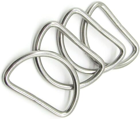 حلقة معدنية على شكل حرف D، 4 قطع 2 انش من الستانلس ستيل الملحومة على شكل حرف D مشبك معدني لحياكة الادوات والادوات اليدوية والاكسسوارات التي تصنعها بنفسك لطوق الحيوانات الاليفة، فضي، 2 انش, فضي, 2inch in Kuwait