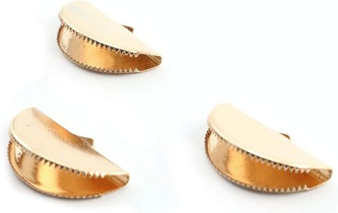 NX حديقة الشريط تجعيد نهاية المشبك 50 قطعة 25 مللي متر الذهبي شبه دائرة الشريط موصل شقة الجلود الحبل المشابك DIY بها بنفسك صنع المجوهرات in Kuwait