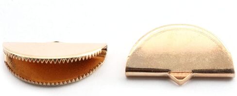 NX حديقة الشريط تجعيد نهاية المشبك 50 قطعة 25 مللي متر الذهبي شبه دائرة الشريط موصل شقة الجلود الحبل المشابك DIY بها بنفسك صنع المجوهرات in Kuwait