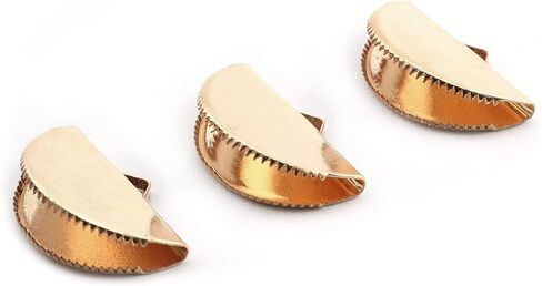 NX حديقة الشريط تجعيد نهاية المشبك 50 قطعة 25 مللي متر الذهبي شبه دائرة الشريط موصل شقة الجلود الحبل المشابك DIY بها بنفسك صنع المجوهرات in Kuwait