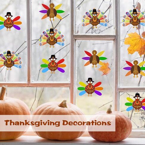 MIAHART 312 Pcs Thanksgiving Turkey Craft Kit DIY Turkey with Colorful Feathers and 320 Pcs Dot Glues Thanksgiving Stickers for Thanksgiving Party School Activities Decoration Supplies in Kuwait
