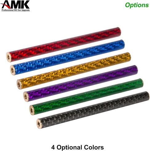 AMK 6 قطع 67 مم من ألياف الكربون ممتص الصدمات أنبوب ربط قضبان 1/10 قضبان دعم الجسم الزاحف لهيكل LCG DIY منصات الغشاش محوري SCX10 II عنصر إندورو TRX6 TRX4 ترقيات (أسود) in Saudi Arabia