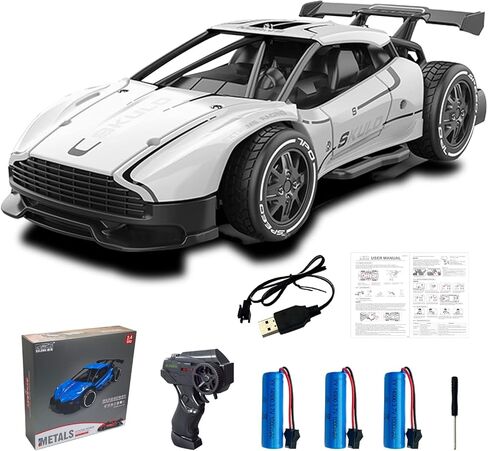 Mini Drift RC Car 1/24 Scale RC Drift Car with 3 Upgraded 1000mah Battery 2.4GHz 15km/h Racing RC Drifting Car 2WD Micro RC Cars (White) in Kuwait