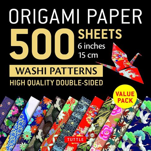 Origami Paper 500 sheets Japanese Washi Patterns 6" (15 cm): Double-Sided Origami Sheets with 12 Different Designs (Instructions for 6 Projects Included) in Saudi Arabia