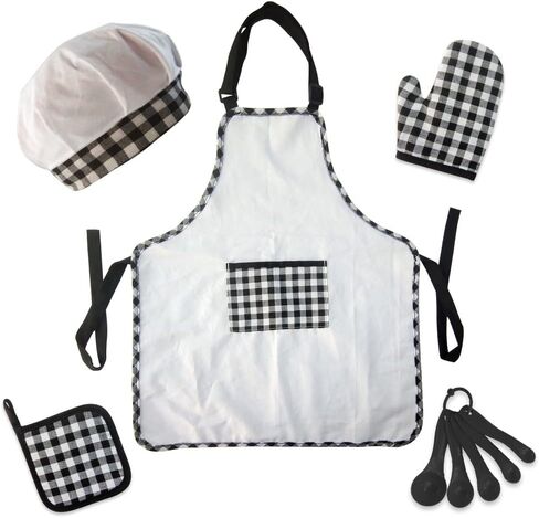 مجموعة مريلة مطبخ للأطفال من Mewise - لعب دور الشيف لتعليم الطبخ والدعم، تكلفة الشيف in Kuwait