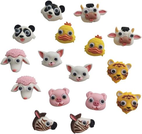 AMOBESTER مزرعة أنيما مع عيون جوجل الراتنج سحر الحمار الوحشي بطة الباندا خنزير القط أغنام النمور سحر diy الحرف اليدوية وزخرفة الهاتف سكرابوكينغ in Kuwait