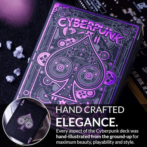 Cyberpunk Blue Playing Cards, Cardistry Decks, Black Deck of Cards for Kids & Adults, Cool with Card Game e-Book, Unique Poker, in Saudi Arabia