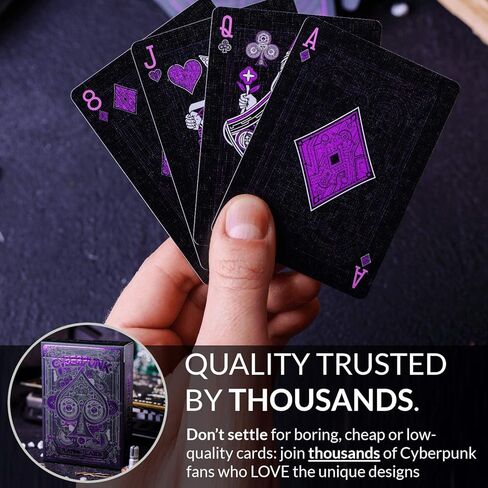 Cyberpunk Blue Playing Cards, Cardistry Decks, Black Deck of Cards for Kids & Adults, Cool with Card Game e-Book, Unique Poker, in Saudi Arabia