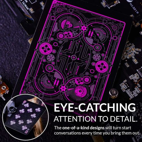 Cyberpunk Blue Playing Cards, Cardistry Decks, Black Deck of Cards for Kids & Adults, Cool with Card Game e-Book, Unique Poker, in Saudi Arabia