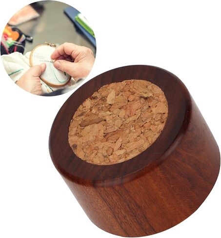 Needle Cushion Wooden Base Ball Shaped Vintage Round Pin Cushion Craft Tool Insertion Storage Tools[Rosewood Needle] Sewing Baskets in Saudi Arabia