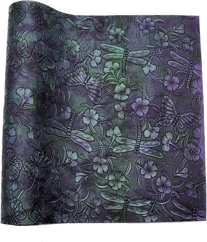 ديفيد الملحقات الفراشة اليعسوب الزهور عثرة الملمس ورقة الجلود فو 1 قطعة 11 "× 55" (30x140 سم) نسيج الجلد الصناعي المطبوع لأقراط الأقواس DIY صنع الحرف اليدوية (الفراشة واليعسوب والزهور أ) in Saudi Arabia