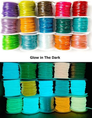 Luminous Lanyard String,15 Rolls Gimp Plastic String Lacing Cord for Keychain Making Craft in Kuwait