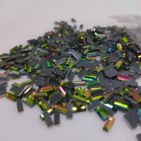 Finstone Rhinestones hotfix,Iron on Rhinestones (Rainbow Rectangle 2.5 x 7 mm,1000 pcs/pkg) in Kuwait