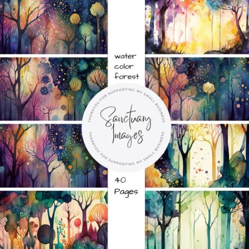 Watercolor Forest Scrapbooking Paper Pack: Decorative Craft Paper Pad Supplies, Junk Journaling, Scrapbooking, & Crafting Projects - Double Sided 8.5 x 8.5" in Saudi Arabia