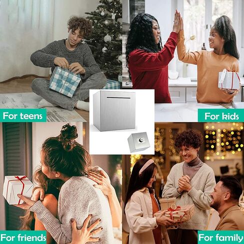 بنك أصبع للبالغين، بنك أصبع بكلمة مرور، بنك أصبع للبالغين قابل لإعادة الاستخدام من الفولاذ المقاوم للصدأ، بنك أصبع معدني مع قفل للبالغين، بنك توفير غير قابل للكسر لتوفير النقود (فضي، 7.9 بوصة) in Kuwait