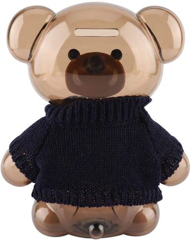 بنك نقود للأطفال، صندوق نقود على شكل دب كرتوني، صندوق نقود بلاستيكي شفاف لتزيين المنزل، تنمية الإدارة المالية للأطفال، تطوير عادة جيدة (بيج) in Kuwait