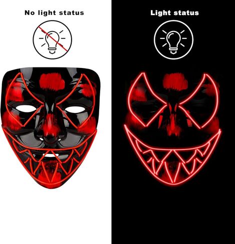 قناع الهالوين المخيف من Ansee، قناع مضيء من مادة صديقة للبيئة لحفلات مهرجان الهالوين in Kuwait