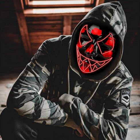 قناع الهالوين المخيف من Ansee، قناع مضيء من مادة صديقة للبيئة لحفلات مهرجان الهالوين in Kuwait