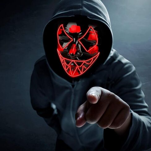 قناع الهالوين المخيف من Ansee، قناع مضيء من مادة صديقة للبيئة لحفلات مهرجان الهالوين in Kuwait