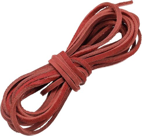 uxcell Leather Cord, 4.37 Yards 3mm Flat Braiding String Strip for Purse Handbag Shoelace DIY Crafts Bracelet Making, Beige in Saudi Arabia