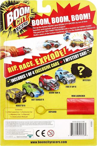 Boom City Racers - عبوتان - سيارة حصرية Boom Yah! سيارة إكس آند إيه سربرايز الغامضة، متعددة الألوان (40057) in Saudi Arabia