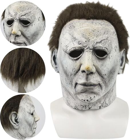 قناع مايكل مايرز كوسبلاي رعب هالوين وجه كامل مخيف الكوابيس الدعامة اللاتكس in Kuwait