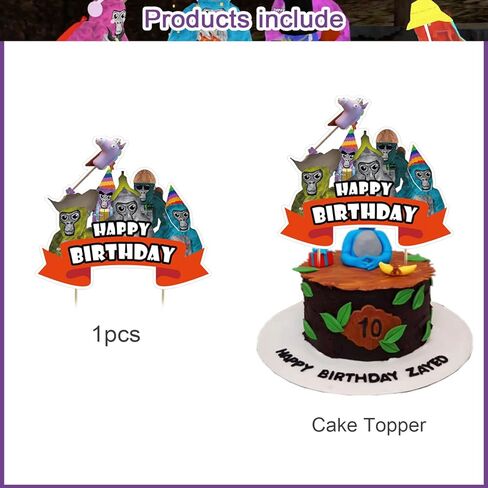 37 قطعة من زينة الكعك بتصميم علامة غوريلا مع قطعة واحدة من زينة الكيك بتصميم علامة غوريلا، 36 قطعة من زينة الكب كيك بنمط العاب الواقع الافتراضي لتزيين حفلات اعياد الميلاد للبنات in Kuwait