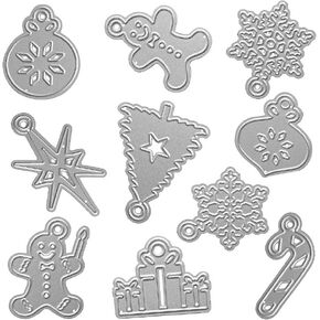 Christmas Metal Die Cuts Gingerbread Man Snowflake Candy Cane Embossing Stencil Cutting Dies for Card Making Scrapbooking Paper Craft Album Stamps DIY Décor
