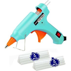 مجموعة مسدس الغراء الساخن: مجموعة مسدسات الغراء الساخن الصغيرة مع 20 عصا تذوب مسدس الغراء للأطفال في المدرسة والفنون المنزلية والإصلاحات السريعة متعددة التطبيقات باللون الأزرق الفاتح in Kuwait