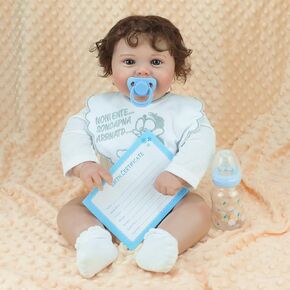PLAYSKY Realistic Reborn Baby Dolls, 22" Lifelike Newborn Doll with Soft Full Body Silicone Vinyl for Girls, Look Real Life Baby Dolls for Kids Age 3+