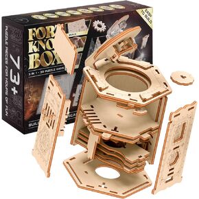 ESC WELT Fort Knox Box PRO 3D Puzzle Game - 3-in-1 Wooden Puzzle Box Game - Brainteaser - Gift Box Riddle Game - Puzzle Box for Children and Adults - Mind Puzzle 3D Wooden Puzzle - Escape Room Game in Kuwait