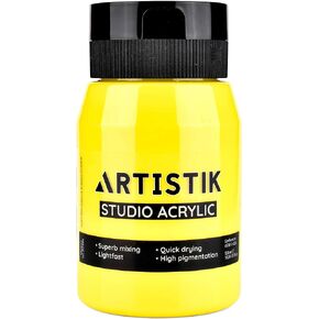 ARTISTIK Acrylic Paint 500 ml Tub - Acrylic Paints with High Pigment and Long-Lasting Brilliant and Vibrant Colors Professional & Amateur Painting Jar Arts and Craft Supplies (White) in Kuwait