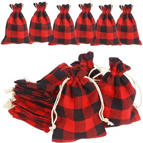 24 قطعة من أكياس ستيفورد برباط منقوشة لعيد الميلاد من ستيفورد، أكياس صغيرة منقوشة من الخيش قابلة لإعادة الاستخدام لعيد الميلاد من الخيش برباط للحلوى لعيد الميلاد وحفلات الزفاف والعطلات in Kuwait