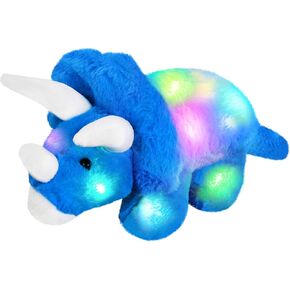 Glow Guards 16''Light up Musical Triceratops Dinosaur Stuffed Animal,Soft Singing LED Dinosaur Plush Toy with Magic Night Lights&Lullaby,Birthday Children's Day for Toddler Kids in Kuwait