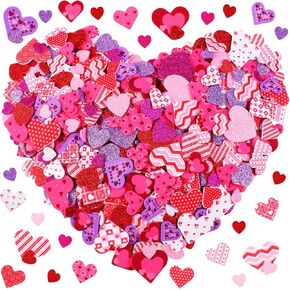 Fovths 600 Pieces Heart Foam Stickers Colorful Decorative Valentine's Day Stickers Mini Glitter Self-Adhesive Foam Heart for Arts, Crafts, Greeting Cards, Home Decoration, Valentine Supplies in Saudi Arabia