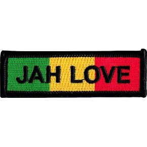 بطاقة اسم بنمط الزي العسكري Jah Love - الوان الراستا - مقصوصة مطرزة بالكي او الخياطة على الرقعة in Saudi Arabia