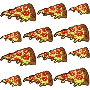 رقع تطريز على شكل بيتزا من زد زد اكس ال ال ار او، رقع خياطة مطرزة بنمط الطعام للملابس والحقائب والجاكيتات والجينز والاكسسوارات والحرف اليدوية، 12 قطعة in Kuwait