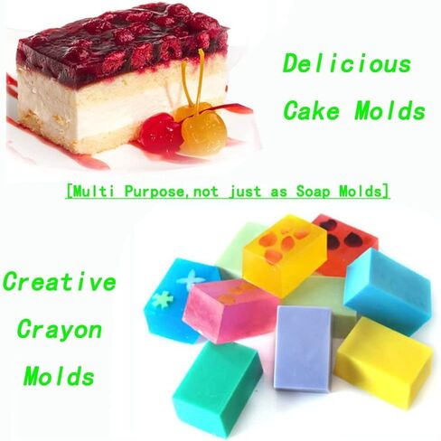 مجموعة قوالب صابون سيليكون مكونة من 4 قطع، 6 تجاويف مستطيلة الشكل من السيليكون لقالب الصابون والحرف اليدوية المنزلية، قالب الكيك، قالب الشوكولاتة، صينية مكعبات الثلج (4 الوان) in Kuwait