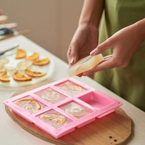 مجموعة قوالب صابون سيليكون مكونة من 4 قطع، 6 تجاويف مستطيلة الشكل من السيليكون لقالب الصابون والحرف اليدوية المنزلية، قالب الكيك، قالب الشوكولاتة، صينية مكعبات الثلج (4 الوان) in Kuwait